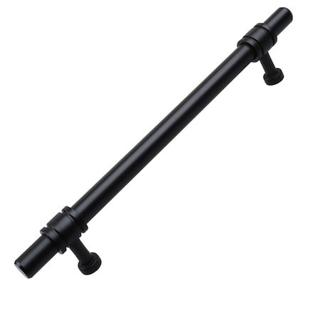 Gliderite Hardware 6-1/4 in. Center to Center Matte Black Barrel Ring Bar Pull - 4340-160-MB, 25PK 4340-160-MB-25